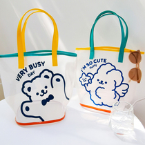 Korea transparent waterproof handbag men and women beach bag portable swimming clothes storage bag Jelly bag Hand bag