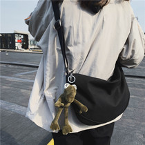 Canvas Skew Satchel Mens Day Department Casual Little Satchel Mens Bag Ins Trend Students Single Shoulder Backpack Dumplings Dumplings