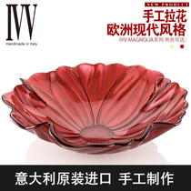 Imported IVV light luxury modern living room Nordic crystal glass snack plate creative simple wedding fruit plate ornaments