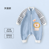 (Live Room) Wilberu baby sleeping bag spring and autumn split leg cotton air layer sleeping bag