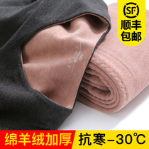 Thermal underwear mens thick and cashmere suit winter cashmere wool velvet velvet unscented self-heating womens warm clothing