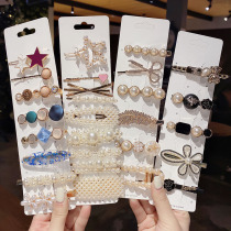 Pearl hairclip bangs issuing red 2020 nian new Korean 2021 female clip headdress summer side clips