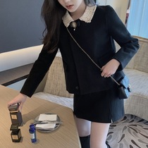 Han autumn suit 2021 new small fragrant wind celebrity temperament goddess fan Academy wind slim skirt two-piece set