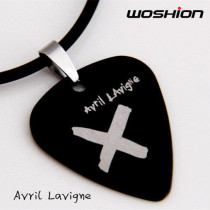  Titanium Steel Metal guitar Pick Necklace Avril Lavigne Five-pointed star Type X