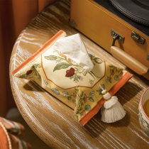 Fan Ju attitude hand-painted American coffee table car tissue box living room tissue set tissue bag paper pumping cloth art paper box