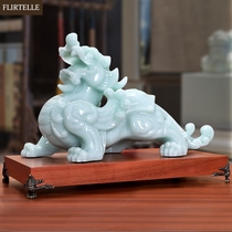 Lucky jade brave ornaments a pair of overlord piqiu town house nafu home feng shui decorations office gifts