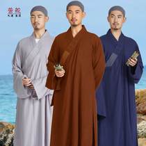 Hongtong monk clothes Long coat suit Monk clothes Men and women autumn cotton and linen coats Linen monks new four seasons monk clothes