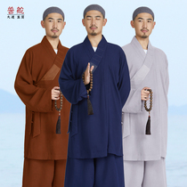 Hongtong monk suit Anti-wrinkle cotton and hemp Arhat coat New short coat Monk men and women autumn jacket monk four seasons