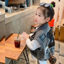 Male and female childrens Spring and Autumn 2022 new Korean version Denim Horse Chia Jacket Outside a cute baby pro-child dress