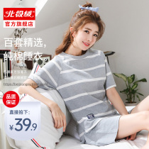 Pajamas womens summer thin cotton short-sleeved 2021 new cute spring and summer home clothes loose large size suit