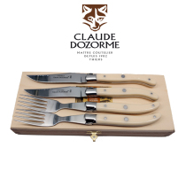 French wolf head imported steak knife and fork Claude Dozorme Western restaurant laguiole household tableware