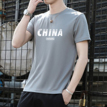 2021 new summer short-sleeved t-shirt mens fashion brand trend half-sleeve sports breathable loose large size t-shirt clothes