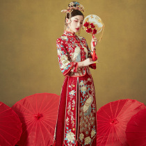 Summer thin and beautiful clothes bride 2021 new wedding Chinese style Xiuhe large size wedding dress show kimono women