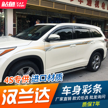 15-19 Highlander body special color strip Highlander personality modified body sticker pull flower waist line car sticker