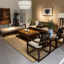 New Chinese solid wood sofas combined white wax wood modern simplicity Sculpture Flower Zen living room Bed Suit Furniture