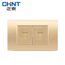 Chint Type 118 wall switch socket panel Gold two two-bit telephone computer network cable socket