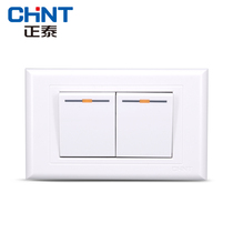 Chint 118 type household concealed flat switch socket panel two open dual control two position double Open panel