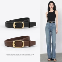 Womens leather belt simple and versatile Korean version 2023 summer new style with straight jeans belt for women