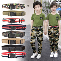 Girls trousers with boys primary and secondary school students military training belt buckle camouflage canvas childrens belt youth summer camp
