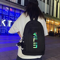 Tide brand backpack mens reflective large capacity travel backpack female tide cool junior high school students high school students schoolbag women