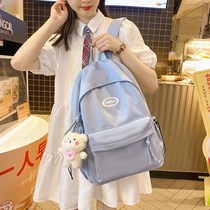 2021 new solid color light bag female junior high school students Primary School students Campus Girl backpack Joker