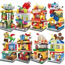 Creative Street View Boys assemble childrens birthday giftToys girls Young City Building Woma Building