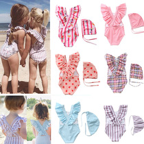 Childrens swimsuit summer girl baby striped swimsuit Girls one-piece Korean baby cute new bikini ins