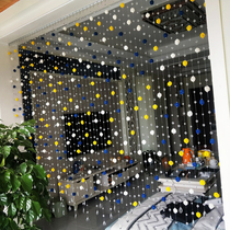 Crystal bead curtain partition curtain guest restaurant aisle porch bedroom girl door curtain home decoration Net red curtain free of punching