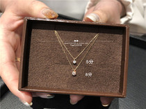 Japan Direct Mail Agete 18k Gold A Diamond With Claw Studded Diamond Necklace Lock Bone Chain