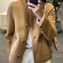 Small fragrant wind double-sided cashmere coat womens short 2021 autumn and winter New slim temperament celebrity woolen coat