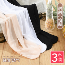 Childrens stockings girls pantyhose summer ultra-thin anti-hook silk white dance socks female baby anti-mosquito socks