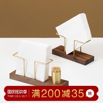 Milli wind material solid wood tissue rack creative Hotel Cafe restaurant napkin holder vertical square towel holder