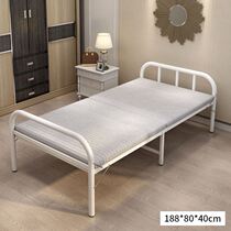 Single bed household foldable iron bed folding bed 70 wide wooden small wooden board bed summer strong and durable summer