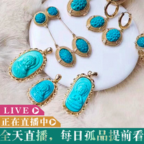 Honey Xi Mixi Turquoise Live Original Mine Barrel Bucket Handstring Three-way Round Pearl Ping Ping An Buckle Guanyin Buddha Bodhi Accessories Accessories