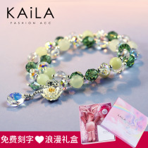 Lotus Fairy 925 silver bracelet natural amethyst string Everest Birthday Girl 7 New Years Valentines Day gift to girlfriend