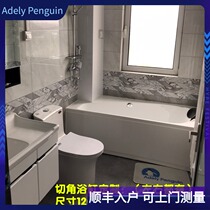  Non-standard special-shaped custom bathtub Small apartment corner cutting Special corner corner corner with column corner Household corner bathtub