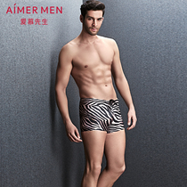 aimer men Aimu new counter 15SS printed swimming trunks middle waist flat corner swimming trunks 66867