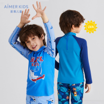 Aimer Kids love Kids boy long sleeve swimsuit AK2675121 AK2675091