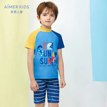 Aimer Kids Admirer Kids Octopus Boy Short Sleeve Swimsuit AK2675491