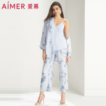 aimer home adore home floral print long pants home Sleeping Clothes Woman Thin AH470841