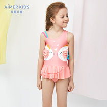 Aimer Kids childrens kisses Fish Girl one-piece swimsuit AK1675481