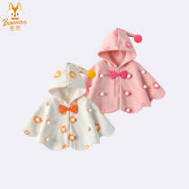 Baby cloak girl cloak autumn winter clothing childrens shawl cute princess fan hooded out windproof baby huddle