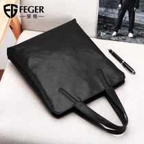 Feger Mens Leather Hand bag Business Briefcase Men 2021 New Fashion Casual Bag Simple Tide Mens Bag