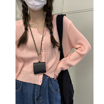 Black 77 temperament sweet sweater female Korean loose thin single-breasted design cardigan 5-color sunscreen air conditioning shirt