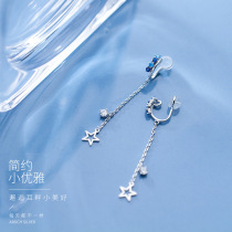 s925 silver ear clip without ear hole Japanese fresh whale cute girl sweet summer fairy Air forest Super fairy ear ornaments