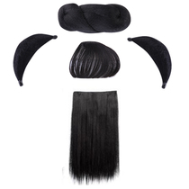 Ancient costume wig bag horn twist pad hair bun Hanfu shape cos studio costume corn silk bangs long hair film
