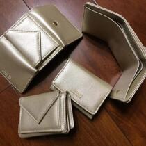 Bulk three-fold short golden mini wallet Japanese magazine otona MUSE Appendix card bag small storage bag