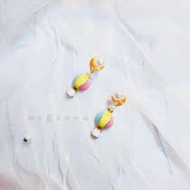 9 9 special hot air balloon Gu naive ice cream three candy color color color color mosquito coil ear clip cute
