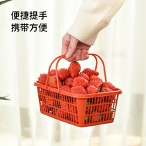 Thickened vegetable washing basket Vegetable color plastic basket Square screen frame Rectangular turnover frame Large storage basket Drain