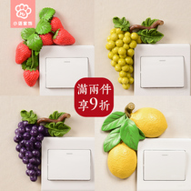 Creative Fruit Switch Patch Wall Patch Kitchen Switch Decoration Stick resin Childrens room Bedroom cute Decorative Socket Sticker